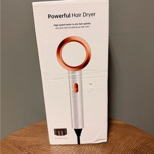 Powerful Hair Dryer with Orange Accents